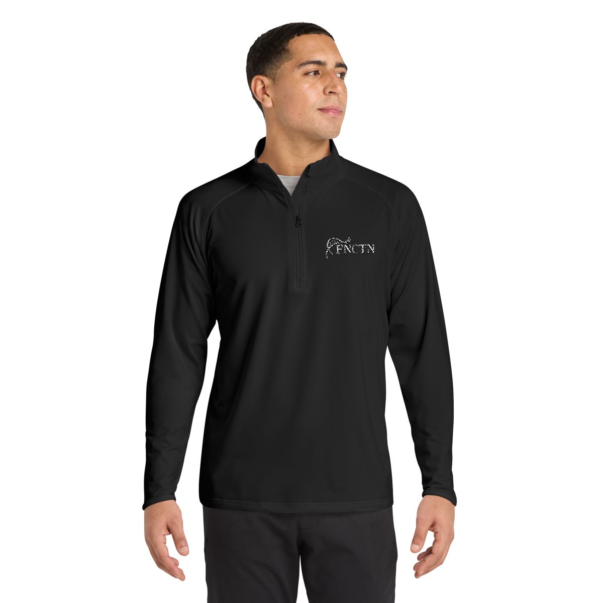 Quarter zip on model