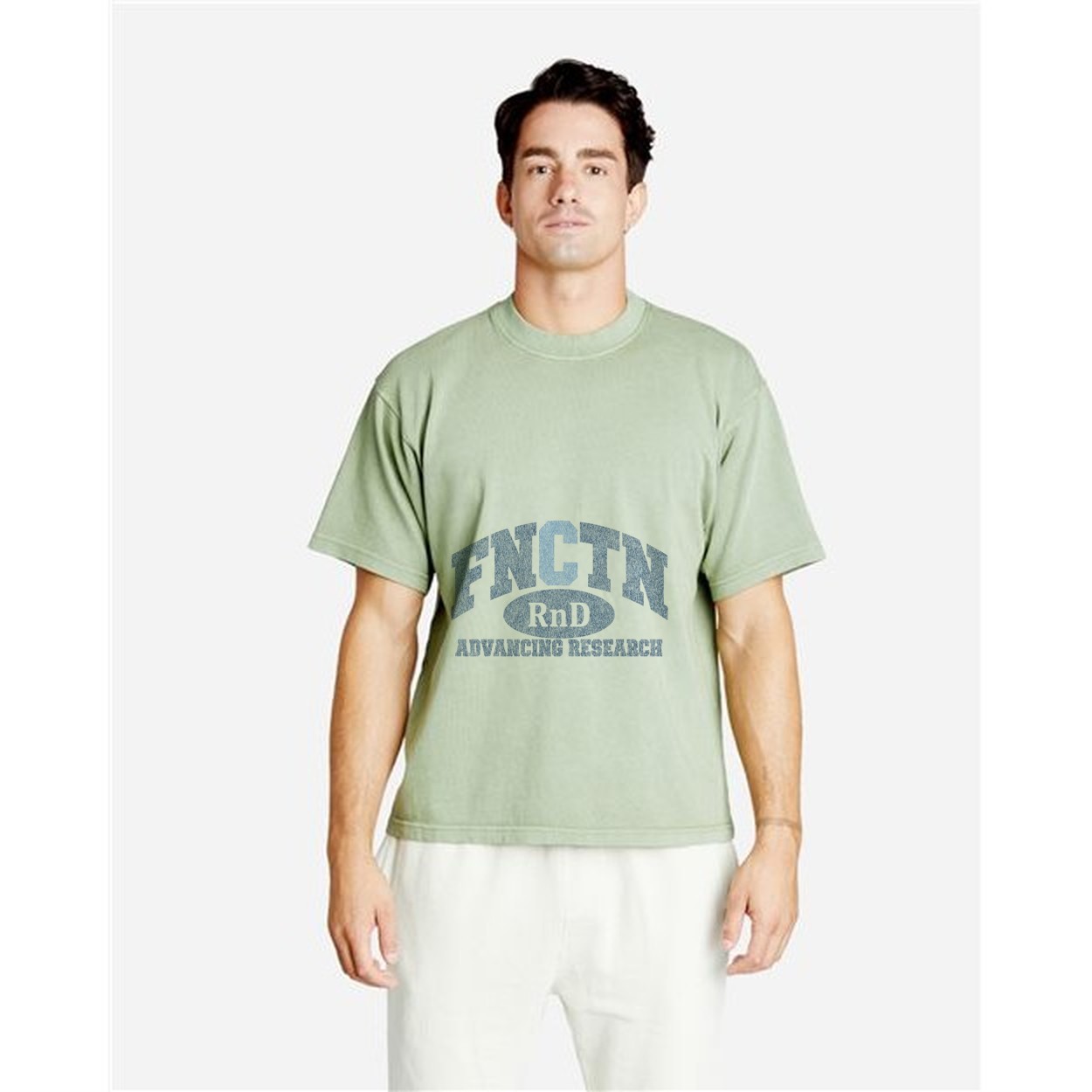 Collegiate tee on model